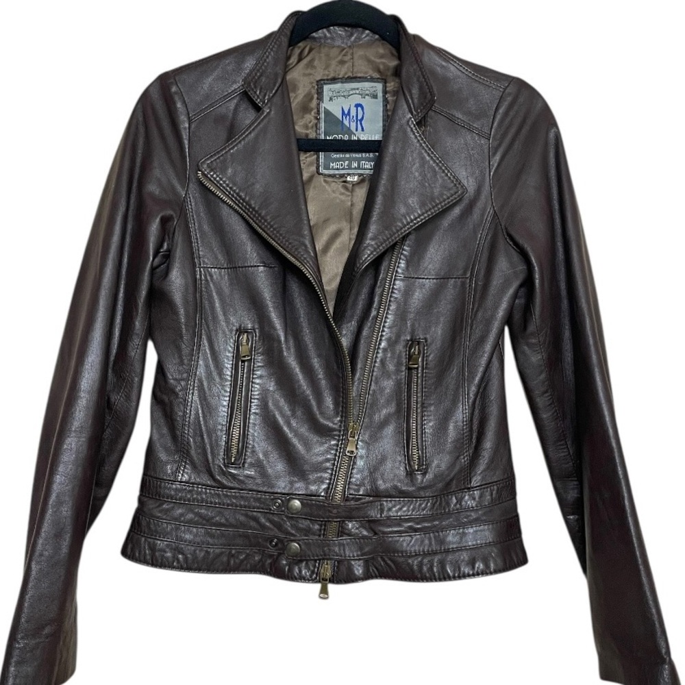 M&R Moda in Pelle Firenze Leather Jacket 40